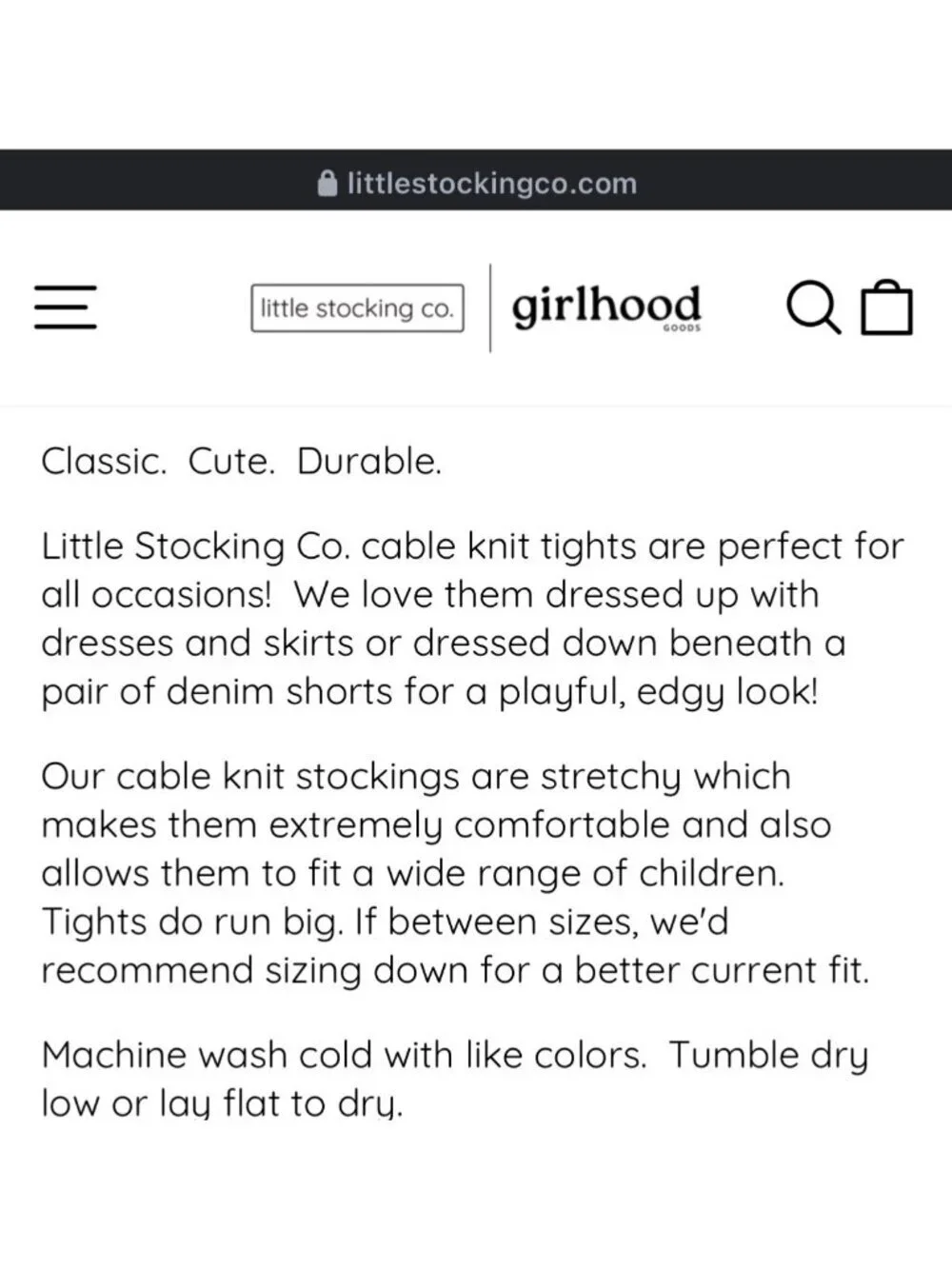 Little Stocking Co. NWT Girls Cable Knit Tights Purple 1-2Y